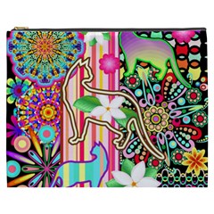 Mandalas, Cats And Flowers Fantasy Digital Patchwork Cosmetic Bag (xxxl) 