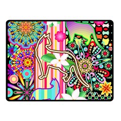 Mandalas, Cats And Flowers Fantasy Digital Patchwork Double Sided Fleece Blanket (small) 