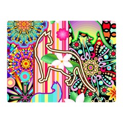 Mandalas, Cats And Flowers Fantasy Digital Patchwork Double Sided Flano Blanket (mini)  by BluedarkArt