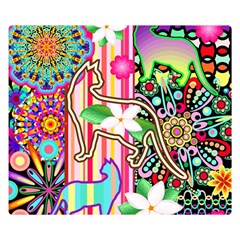 Mandalas, Cats And Flowers Fantasy Digital Patchwork Double Sided Flano Blanket (small)  by BluedarkArt