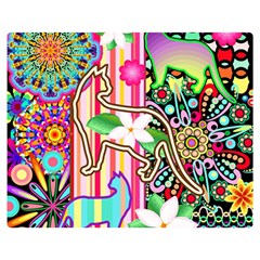 Mandalas, Cats And Flowers Fantasy Digital Patchwork Double Sided Flano Blanket (medium)  by BluedarkArt