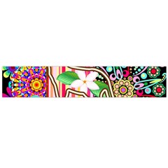 Mandalas, Cats And Flowers Fantasy Digital Patchwork Flano Scarf (large) by BluedarkArt