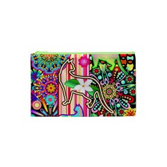 Mandalas, Cats And Flowers Fantasy Digital Patchwork Cosmetic Bag (xs) by BluedarkArt