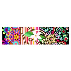 Mandalas, Cats And Flowers Fantasy Digital Patchwork Satin Scarf (oblong) by BluedarkArt