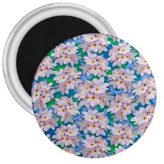 Plumeria Bouquet Exotic Summer Pattern  3  Magnets by BluedarkArt