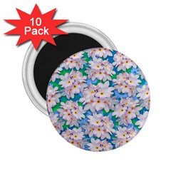 Plumeria Bouquet Exotic Summer Pattern  2 25  Magnets (10 Pack)  by BluedarkArt