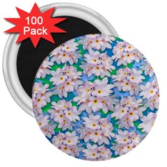 Plumeria Bouquet Exotic Summer Pattern  3  Magnets (100 Pack)