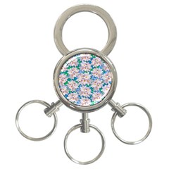 Plumeria Bouquet Exotic Summer Pattern  3-ring Key Chains by BluedarkArt