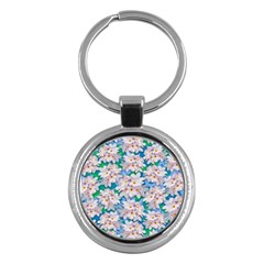 Plumeria Bouquet Exotic Summer Pattern  Key Chains (round)  by BluedarkArt