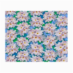 Plumeria Bouquet Exotic Summer Pattern  Small Glasses Cloth (2-side) by BluedarkArt