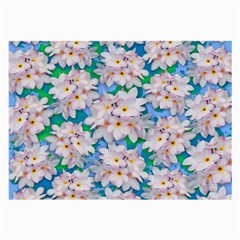 Plumeria Bouquet Exotic Summer Pattern  Large Glasses Cloth (2-side)