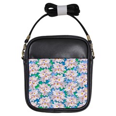 Plumeria Bouquet Exotic Summer Pattern  Girls Sling Bags by BluedarkArt