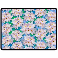 Plumeria Bouquet Exotic Summer Pattern  Fleece Blanket (large) 