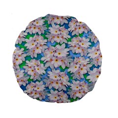 Plumeria Bouquet Exotic Summer Pattern  Standard 15  Premium Round Cushions