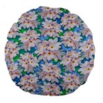 Plumeria Bouquet Exotic Summer Pattern  Large 18  Premium Round Cushions Back