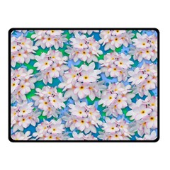 Plumeria Bouquet Exotic Summer Pattern  Double Sided Fleece Blanket (small)  by BluedarkArt