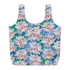 Plumeria Bouquet Exotic Summer Pattern  Full Print Recycle Bags (l) 