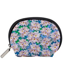 Plumeria Bouquet Exotic Summer Pattern  Accessory Pouches (small) 