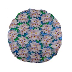 Plumeria Bouquet Exotic Summer Pattern  Standard 15  Premium Flano Round Cushions