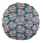 Plumeria Bouquet Exotic Summer Pattern  Large 18  Premium Flano Round Cushions Front