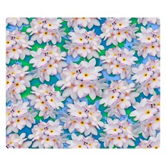 Plumeria Bouquet Exotic Summer Pattern  Double Sided Flano Blanket (small)  by BluedarkArt