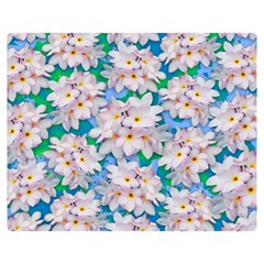 Plumeria Bouquet Exotic Summer Pattern  Double Sided Flano Blanket (medium)  by BluedarkArt