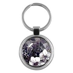 Black White Orchid  Fullmoon Key  (round) by lynngrayson