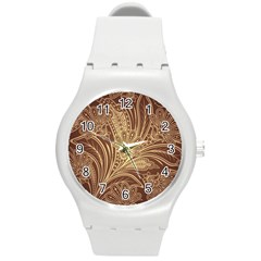 Beautiful Patterns Vector Round Plastic Sport Watch (m) by Amaryn4rt