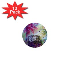 Bench In Spring Forest 1  Mini Magnet (10 Pack)  by Amaryn4rt