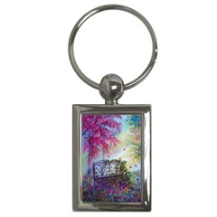 Bench In Spring Forest Key Chains (rectangle)  by Amaryn4rt