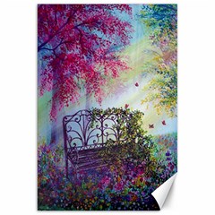 Bench In Spring Forest Canvas 20  X 30   by Amaryn4rt