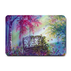 Bench In Spring Forest Small Doormat  by Amaryn4rt