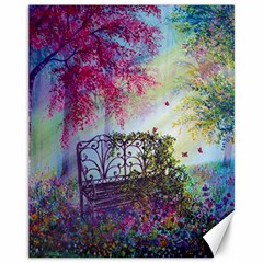 Bench In Spring Forest Canvas 11  X 14  