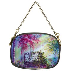 Bench In Spring Forest Chain Purses (one Side) 