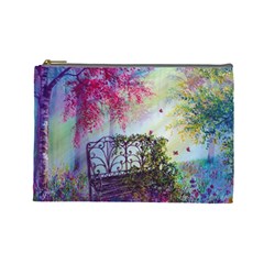 Bench In Spring Forest Cosmetic Bag (large)  by Amaryn4rt