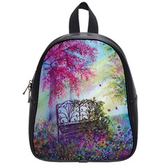 Bench In Spring Forest School Bags (small) 