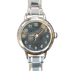 Coral Pattern Round Italian Charm Watch