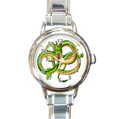 Dragon Snake Round Italian Charm Watch