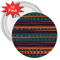 Ethnic Style Tribal Patterns Graphics Vector 3  Buttons (10 Pack)  by Amaryn4rt