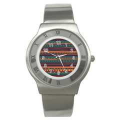 Ethnic Style Tribal Patterns Graphics Vector Stainless Steel Watch