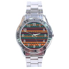 Ethnic Style Tribal Patterns Graphics Vector Stainless Steel Analogue Watch by Amaryn4rt