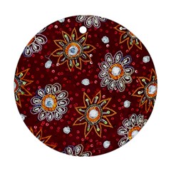 India Traditional Fabric Ornament (round) by Amaryn4rt