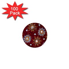 India Traditional Fabric 1  Mini Buttons (100 Pack) 