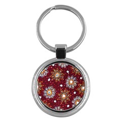 India Traditional Fabric Key Chains (round) 