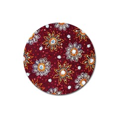 India Traditional Fabric Magnet 3  (round) by Amaryn4rt