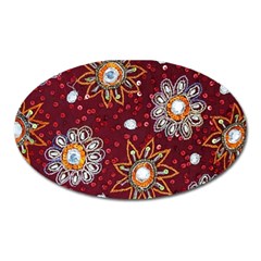 India Traditional Fabric Oval Magnet