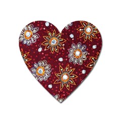 India Traditional Fabric Heart Magnet by Amaryn4rt