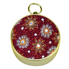 India Traditional Fabric Gold Compasses by Amaryn4rt