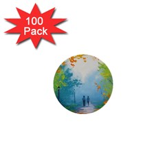 Park Nature Painting 1  Mini Buttons (100 Pack) 