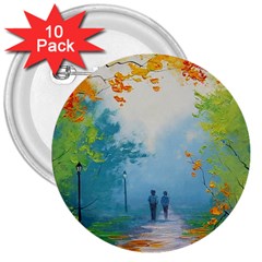 Park Nature Painting 3  Buttons (10 Pack)  by Amaryn4rt